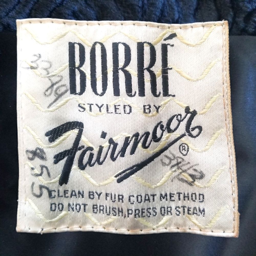 Borre by Fairmoor 50s Faux Persian Lamb Coat With Genuine Mink Fur Colla… - Picture 11 of 14